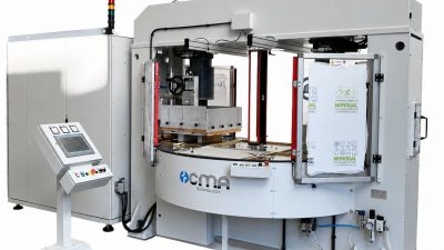 ROTARY TABLE HF WELDING-BLANKING MACHINE WITH SEPARATE BLANKING PRESS